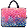 AORTDES Custodia per Tablet da 9,7 10 10,1 10,2 Pollici con Manico - Borsa Protettiva per Laptop, Notebook, eBook e Tablet da 9,7 a 10,2 Pollici Rosa blu ItICB10-14