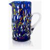 MAZZEGA ART & DESIGN - Caraffa Classic in Vetro Soffiata e Lavorata a Mano con Murrine di Murano, linea "I Colori di Murano" 1000 ml. Made in Italy (CARAFFA CLASSIC 1 LITRO) (BLU)