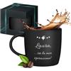 Maverton Tazza da caffè latte o tè in ceramica - 400 ml - Incisione personalizzata - Bicchiere con manico per bevande per Lei - Tazze da colazione per compleanno donna - Interno nero - ispirazione