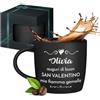 Maverton Tazza da caffè latte o tè in ceramica - 400 ml - Incisione personalizzata - Bicchiere con manico per bevande per Lei - Tazze da colazione per compleanno donna - Interno nero - innamorati