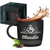 Maverton Tazza da caffè latte o tè in ceramica - 400 ml - Incisione personalizzata - Bicchiere con manico per bevande per Lei - Tazze da colazione per compleanno donna - Interno rosso - principessa