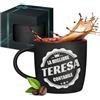 Maverton Tazza da caffè latte o tè in ceramica - 400 ml - Incisione personalizzata - Bicchiere con manico per bevande per Lei - Tazze da colazione per compleanno donna - Interno rosso - timbro