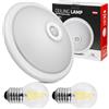 Maclean Plafoniera MCE324 con sensore di movimento e crepuscolare inclusa lampadina luce interna Illuminazione lampada PIR IP20 360° E27 (Plafoniera 2x LED 6W bianco caldo G45)