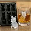 Ratpzou Stampo per ghiaccio a forma di bulldog francese, 9 griglie in silicone per ghiaccioli, divertente stampo per ghiaccioli 3D a forma di animale, per amanti dei bulldog, vassoio antiaderente per cubetti