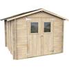 Alce Hobby 248x248 - Casetta da giardino in legno - Con finestre e porta a doppia anta - 248x248x217 cm