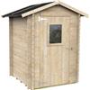 Alce Hobby 146x146 - Casetta da giardino in legno - Con finestra frontale - 146x146x204 cm