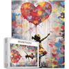 Tucocoo Love Balloon Puzzle per adulti 1000 pezzi, stile graffiti Banksy Girl Art Jigsaw Puzzle 50 x 68 cm colorato puzzle fai da te per la decorazione della casa, puzzle di famiglia perfetto per
