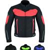 Texpeed Giacca da moto con protezioni - Giubbotto 4 stagioni da motociclista inverno invernale/estate impermeabile con armatura CE (EN 1621-1) Rosso - L