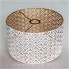 Osasy Paralume vintage in metallo, oro bianco, intagliato, a tamburo, per lampada da terra, lampada a sospensione, lampada da tavolo, lampada da soffitto (rotondo 14 GB)