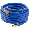 Poppstar Tubo per aria compressa attacco rapido 15 metri (PVC ibrido con tessuto, raccordi rapidi in ottone) tubo compressore aria 20 bar, blu