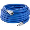 Poppstar Tubo per aria compressa attacco rapido 10 metri (PVC ibrido con tessuto, raccordo rapido) tubo compressore aria 20 bar, blu