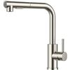 FORIOUS Rubinetto Lavello Cucina, Miscelatore Cucina con Doccetta Estraibile, 2 Tipi di getto e Girevole a 360°, A forma di L Acciaio Inox Maniglia Singola Rubinetto Miscelatore