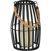 Lights4fun Lanterna di Metallo Nero con TruGlow® Candela a Pile di 29 cm per Giardino ed Esterni