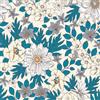 ANLIKY-Pro Carta da parati autoadesiva con foglie verdi e fiori bianchi, 44X300CM，pellicola decorativa rimovibile per mobili