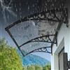 kufu01 Pensilina da Esterno Moderna,Tettoia per Porta e Ingresso,Tendalino per Finestra,con Staffa Nera/Bianca/Grigia/Oro,Tenda da Veranda Misura 151,Tetto Policarbonato (100x130cm/39x51,Black)