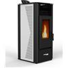 Megashopitalia Stufa a Pellet 10kW ad Aria Ventilata Rodi Riscaldamento Alta Efficienza 100mq (Bianco)