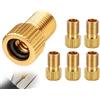 AOYEGIC 5 Pezzi di Adattatore per valvola per Bicicletta, Adattatore valvola in Ottone, valvola Pompa Aria Francese, Tappi valvola Auto con Anello di Tenuta, Accessori per Bicicletta