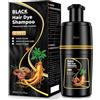 IIIMEIDU Black Hair Dye Shampoo, shampoo per capelli neri 3 in 1, per capelli grigi, shampoo istantaneo per uomini e donne, effetto anti-grigio, 500 ml (350ml Black)