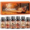AESHORY Set di Oli Essenziali Casa Accogliente 6 x 10ML, Aroma Dolce Oli Profumati di Aromaterapia per Diffusori, DIY - Zucchero di Canna, Torta di Mele, Torta al Caffè, Caffè Moka, Cioccolata, Cuoio