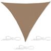 Relaxdays Telone Triangolare, Dimensione 6x6x6 m, Impermeabile, Anti UV, Corde di Supporto, per Esterni, Caffè Latte