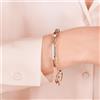BRONZALLURE Bracciale catena paperclip spessa con elemento pavé
