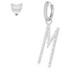 CUORI MILANO "CUORI MILANO Orecchini con lettera ""m"" in argento con zirconi"