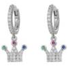 CUORI MILANO Orecchini a cerchio con pendenti in argento e zirconi bianchi e colorati regina