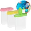 Hsyadazi Set da 3 Barattoli per Spezie (250ml) - Contenitori Trasparenti con Doppio Coperchio & 2 Fori - Dispenser Aromatici per Sale, Zucchero e Pepe