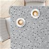 KP HOME Tovaglia Plastificata Quadrata 140x140 cm - Tovaglia PVC con Tocco Morbido ed Effetto Lino da Esterno Grigia Cerata, Lavabile e Facile da Pulire, Impermeabile, Tralci con Cuori Bianchi e Neri
