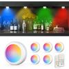 Moman 6 Pezzi Luci Armadio, 13 Colori LED Luce Notturna con Telecomando, Luminosità Regolabile Batteria Adesivi Timer Luce LED Sottopensile Cucina per Armadietto,Cucina,Corridoi,Camera (T025 Bianco)