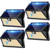 Giliwosy Luce Solare LED da Esterno con Sensore di Movimento, IP65 Impermeabile, 3 Modalità, Faretto LED da Esterno Solare per Parete Giardino Garage (4 Pezzi Bianco Caldo)