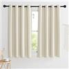KGORGE Tenda Corta per Cucina Termiche con Anelli Tende per Finestre Piccole Decorazione Cameretta Bambina Oscuranti 2 Pezzi L 140 x A 125 CM, Beige Chiaro