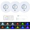 Minvchao Illuminazione per armadio a batteria, 12 colori di luce, 2 effetti di luce RGB dinamici da incasso, lampada a LED con telecomando e funzione timer, mini lampada, 3 pezzi