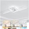 Dorlink Lampara Techo LED Dimmerabile, 22W Lampara Techo Dormitorio Girevole DIY, 3000K/4000K/6500K Plafon LED Techo Ondas, Lamparas de Techo Salón Plata, Lamparas Techo para Cocina, Comedor, 82CM