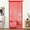 HSYLYM String Tenda per porte Decorazioni per finestre Divisorio Decorazioni per stanze Tenda singola per finestra 90x200cm Rosso brillante