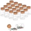 PH PandaHall 20pz Mini Bottiglie di Vetro 30ml Bottiglie di Vetro con Tappo di Sughero, Piccole Barattoli Tappi di Sughero per Decorazione Feste di Compleanno e Matrimonio