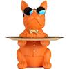 suruim bulldog francese statuetta - Salvadanaio e Portaoggetti Vassoio, Statua Bulldog per Svuotatasche Elegante (arancione)