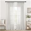 MIULEE Lino Tende Finestre Tenda a Pannello Traslucido Tende Moderne a Vela Trasparente per Porte Balcone Adatte per Soggiorno Camera da Letto 2 Pezzo Set Lino Bianco 140x300 cm