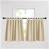 PONY DANCE Tende Oscuranti per Interni con Passanti 2 Pezzi 140x100 CM Tende Corte Cucina Termiche Isolanti per Finestre Piccole Curtains per Camera da Letto, Beige