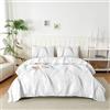 Homebliss Set Lenzuola Una Piazza e Mezza in Microfibre 120x190/200cm, Completo Lenzuola Letto con 1 Federe 50x80 in Stampa, Lenzuola Sopra e Lenzuolo con Angoli, Comfort e Morbidezza, Nastro