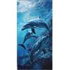 YISUMEI Telo mare in microfibra, XXL, asciugamano da spiaggia, leggero, ad asciugatura rapida, oceano delfini, 180 x 90 cm