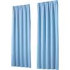 heimtexland®, 1 coppia di tende oscuranti termiche, con nastro per arricciare la tenda, modello 139, Poliestere, Azzurro, AxL 245 x 135 cm