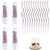 Ksywydu 48 Candele Compleanno Oro Rosa, Candele Torta, Candela a Spirale Cupcake Candeline Lunghe Supporto Rimovibile con Superficie Metallica, Senza Fumo, Particolari per Compleanno Festa Matrimonio