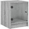vidaXL Comodino con Anta in Vetro Grigio Sonoma 35x37x42 cm