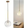 NHPJFDC Lampadario a Bolle in Vetro soffiato, lampadari a Bolle in Vetro soffiato a Coste Color Oro Trasparente per Camera da Letto, Soggiorno, Ingresso, Bagno (Oro-5, 15 * 15 * 38)