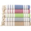 Generico Telo Mare 100x180 cm con Frange - Asciugamano Spiaggia in Cotone - Morbido, Assorbente, Leggero - 6 Colori Disponibili (Azzurro)