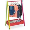 Relaxdays Stand Appendiabiti per Bambini, con Pratico Scomparto, Guardaroba a Giorno, HxLxP: 99x64,5x42 cm, Colorato, Fibra di Legno