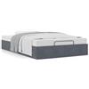 IKAYAA Letto Singolo 120x200 con Contenitore Letto Imbottito Letto Singolo Rete Letto Contenitore Rete a Doghe in Legno-Grigio scuro-120 x 200 cm