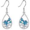 POPLYKE Fiore di loto/margherita/tulipani/montagna/fiocco di neve/grano/girasole/farfalla orecchini per le donne in argento sterling nodo celtico regali Jewerly per le ragazze, Argento sterling,