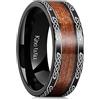 King Will Nature - Anello in titanio con intarsio in legno di koa, 7 mm, comodo da indossare, per uomo e donna, O 1/2(55.7mm), Titanio, Nessuna pietra preziosa